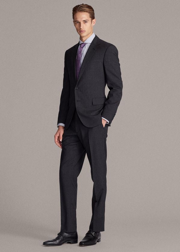 Trajes Ralph Lauren Hombre Grises Oscuro - Gregory Glen Plaid Wool - YVGPI8174